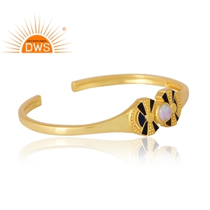 Latest Design 925 Sterling Silver 18K Dold Plated Natural Ethiopian Opal Gemstone Demi Fine Jewelry for Women Gift for Her. - Product Image 3