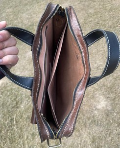 กระเป๋าเอกสารหนังแท้ทำมือ PURE wax pull up สำหรับใส่แล็ปท็อป 14 นิ้ว กระเป๋าถือหนังสำหรับผู้ชาย - Product Image 1