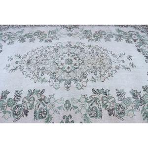 Tapis turc 6,1 x 10,1 pieds, grand tapis vintage, tapis en laine vert style sud-ouest - Product Image 5