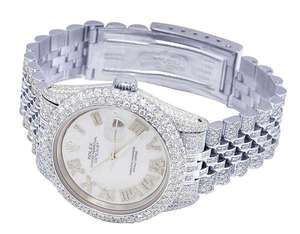 Jubilé VVS Diamant Hommes Montre 40mm Or Blanc Plaqué En Acier Inoxydable Hommes Montre Pour Cadeau Cadeau D'anniversaire Montre Pour Lui - Product Image 5