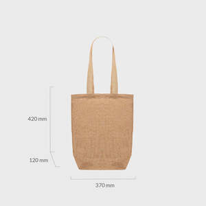 <b>Medium</b> Natural Unlined Jute Tote <b>Bag</b> Base Gusset Eco-Friendly Linen Screen-Printed Pattern for Daily Use Food Advertising <b>Gift</b> - Product Image 2
