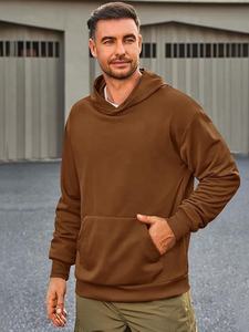 Sudadera con capucha de manga larga para hombre personalizada, informal, ligera, mezcla de poliéster/algodón, tejido de lana, sudadera de moda, canguro - Product Image 2