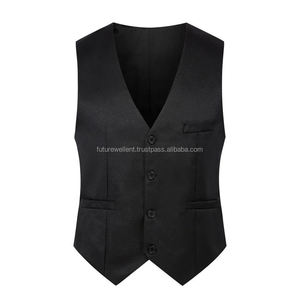 Chalecos personalizados para hombre, chaleco liso con cuello en V, chalecos de traje de negocios para hombre, chalecos transpirables para hombre, ropa de moda, chalecos - Product Image 3