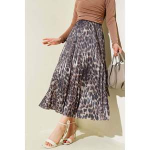 Mixed Pattern Pleated <b>Skirt</b> Silver - Product Image 4