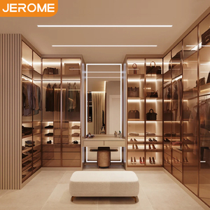 Fabricant JEROME <span class=keywords><strong>Armoire</strong></span> de plain-pied en bois avec porte vitrée de grande taille au design moderne et personnalisé pour <span class=keywords><strong>chambre</strong></span> <span class=keywords><strong>à</strong></span> <span class=keywords><strong>coucher</strong></span> - Product Image 3