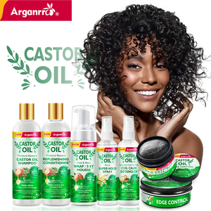 Prodotti per la cura dei capelli con olio di ricino naturale Afro nero africano con etichetta privata per ricci senza parabffato - Product Image 1