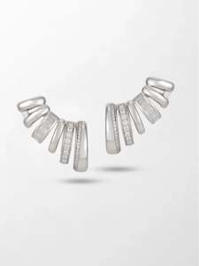 Pendientes de Diamantes Cultivados en Laboratorio con Corte Snow Claw, 1.98 Ct, Color GH, Claridad VS, 80 Piedras, Oro Blanco de 14K, Brillo Ascendente Helado - Product Image 1