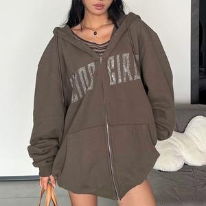 Sudadera con Capucha Estampada con Pedrería, de Invierno, Talla Grande, Premium, de la Mejor Calidad, para Hombre y Mujer, Ajuste Holgado, con Cristales en la Parte Delantera, 100% Algodón - Product Image 2