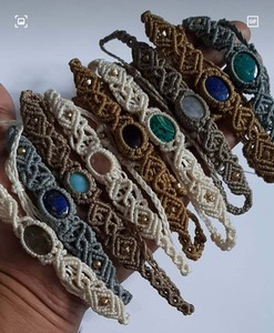 Friendship <b>Bracelet</b> Lapis Lazuli <b>Beaded</b> <b>Bracelet</b> Oval Shape New Looking Macrame <b>Bracelet</b> Wholesale Supplier - Product Image 4