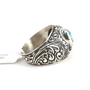 Bague pour homme en argent sterling 925 artisanal avec pierres en zircon et design stylo - Technologie d'incrustation, placage rhodium, pour un usage quotidien - Product Image 3