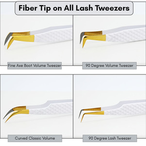 New Arrival 45- & 90-Degr Boot Lash Tweezers Fiber Tip Volume Eyelash Extension Tweezer Diamond Grip Non-Slip <b>Tool</b> - Product Image 2