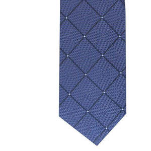 Perry Ellis Men's Luxury Burr Classic Geo Grid <b>Tie</b> Navy Regular Size Jacquard Print <b>Polyester</b> Gift Boxed - Product Image 3