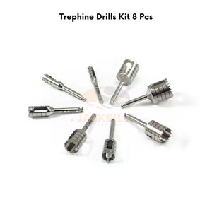 Taladros de trefina para implantes dentales, 8 Uds., Kit quirúrgico, soporte de fresa gratis, juego de taladros de implante de injerto óseo de acero inoxidable, instrumentos médicos - Product Image 3