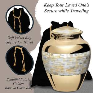 Urnes de crémation en métal fabriquées à la main de luxe souvenirs commémoratifs gravés personnalisés pour les cendres d'animaux humains Vase mural naturel cadeau de luxe - Product Image 2