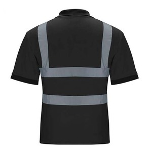High Visibility Formal Knitted Polyester/Cotton Short Sleeve Button-Up Reflective Construction T-<b>Shirts</b> <b>Polo</b> Workwear - Product Image 4