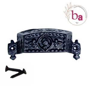 Poignées de tiroir cannelées en fonte noire mate de style industriel pour cuisine chambre placard armoires armoires salle de bain salon - Product Image 2