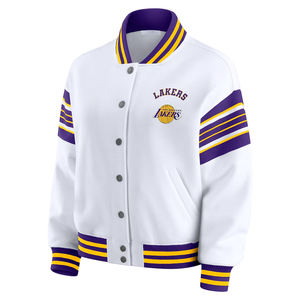 Chaqueta universitaria de equipo de baloncesto personalizada, sudadera de lana de un solo botón blanca Unisex, Invierno Vintage 100%, seda 2025 - Product Image 2