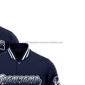 Chaqueta universitaria de lana personalizada para calle urbana, transpirable, a prueba de viento, con cuello levantado y logotipo en negrita con bordado frontal, verano, 2017 - Product Image 4