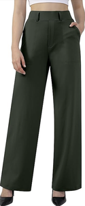 Pantalons de travail décontractés pour femmes, coupe large et droite, à enfiler, avec poches, directement de l'usine - Product Image 5