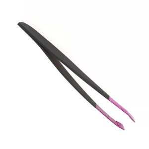 German Stainless Steel <b>Eyebrow</b> <b>Tweezers</b> 3.8 Inches Black Paper Coated manicure <b>Eyebrow</b> Extension <b>Tweezers</b> - Product Image 2