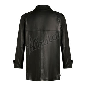 แจ็กเก็ตหนังแกะสำหรับผู้ชาย, แจ็กเก็ตแฟชั่นลำลองไซส์ใหญ่พิเศษมีซิปสีทึบสำหรับฤดูหนาว - Product Image 5