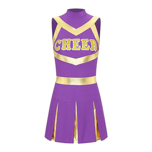 Rendimiento de las mujeres Estirable Transpirable Personalizable Ropa de porristas Conjunto Técnicas de diamantes de imitación Uniformes Disfraces - Product Image 1