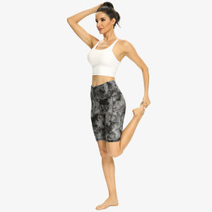 Shorts de sport et de course taille haute élastique délavé avec poche invisible, légers, pour le yoga - Product Image 4