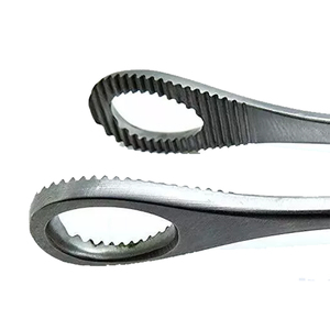 Pinzas Quirúrgicas para Esponjas MEDIHEAL SURGICAL CORPORATION, Modelo MMSC-H-5154, 10 Pulgadas, Curvas, Dentadas, Acabado Mate, Acero Inoxidable Alemán - Product Image 5