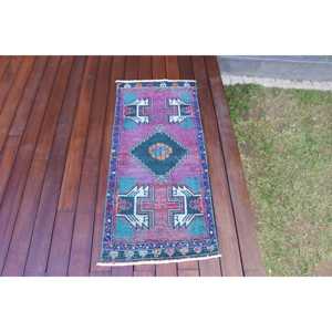 1.6x3.8 ft Turkish Rug, Rug, <b>Red</b> Southwestern Rug <b>Wool</b> - Product Image 4