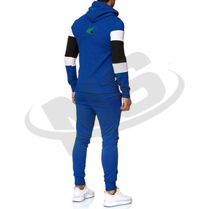 Conjunto de chándal transpirable personalizado con cierre de cordón para hombre, chándal de entrenamiento de lana sólida informal de poliéster/algodón OEM - Product Image 5