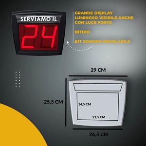 Sistema de Gestión de Colas con Pantalla LED - Pantalla Inalámbrica de Llamada de 2 Dígitos Roja para Tiendas, Oficinas y Farmacias - Mi Turno - Product Image 4
