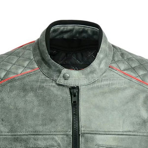 Chaqueta de Motociclista para Hombre con Diseño Único y Contraste de Color, Nueva Llegada, Chaqueta de Motociclista con Cremallera Completa para Hombre - Product Image 5