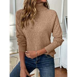 Fine Gauge <b>Mock</b> <b>Neck</b> Sweater Women's S Purple Knit <b>Top</b> Casual Wear - Product Image 4