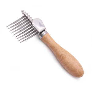 Peine de melena de acero inoxidable con mango de madera para el cuidado de caballos y perros, herramienta de herrador reutilizable - Product Image 1