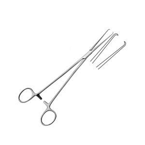 คีมจับเนื้อเยื่อชั้นผนังหน้าผิวหนังคุณภาพสูง โค้งเล็กน้อย ฟัน 1x2 ขนาด 21 ซม. ทำจากสแตนเลส คีมโคเชอร์สำหรับการผ่าตัด - Product Image 4