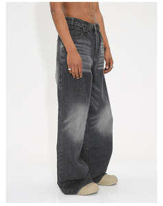 Meilleures ventes Jeans en denim pour hommes de haute qualité, style décontracté, lavage noir, style ample, jeans confortables pour hommes - Product Image 5