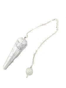 Péndulo de howlita blanca de alta calidad, de cristal Natural piedra preciosa, cono facetado, Péndulo de radiestesia para péndulos curativos de Reiki a la venta - Product Image 4