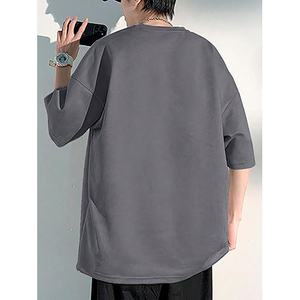 T-shirt de streetwear surdimensionné en coton 100% de haute qualité pour hommes T-shirt graphique court en toile avec impression de lettres personnalisées - Product Image 4