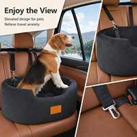 Lit de voiture lavable pour chien, surélevé, antidérapant, en tissu Oxford et peluche, avec éponge haute densité pour une vue surélevée