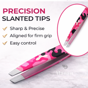 Pinzas para Cejas de Camuflaje Rosa, Acero Inoxidable, Punta Inclinada, Precisión, Ecológicas, Duraderas, Herramienta de Belleza para Dar Forma a las Cejas - Product Image 5