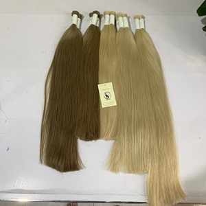 Pelo lacio sedoso de Color negro y marrón, Combo de moda, cabello virgen peruano sin procesar, a granel vietnamita, venta al por mayor - Product Image 5