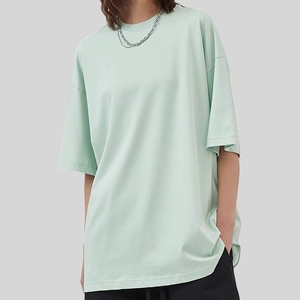 HONFIT Logo personalizzato di alta qualità Streetwear oversize girocollo T-Shirt da uomo 230Gsm cotone 100% Wash tinta unita T-Shirt da uomo - Product Image 4