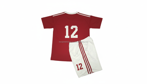 Uniformes de football pour hommes de haute qualité avec logo personnalisé, 100% polyester, séchage rapide, respirant, col en V, dernier design, ensembles de football - Product Image 4