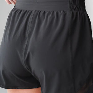 กางเกงขาสั้นเอวสูงผ้าสแปนเด็กซ์4% ไนลอน96% สำหรับผู้หญิงทรงสปอร์ตพอดีตัวซับในแบบซ่อนระบายอากาศซ่อนได้ - Product Image 5