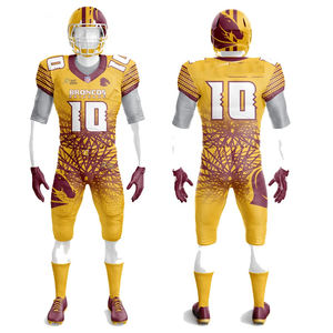 ชุดยูนิฟอร์มอเมริกันฟุตบอลแบบสั่งทำใหม่สำหรับทีมผู้ใหญ่และเยาวชน  ผ้าทวิลล์พิมพ์ลายแบบซับลิเมชั่น 100% โพลีเอสเตอร์ - Product Image 5