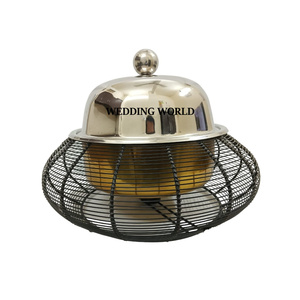 Calentador de comida decorativo de metal, forma redonda, cacerola hecha a mano, estilo clásico, diseño elegante, nueva olla metálica. - Product Image 6