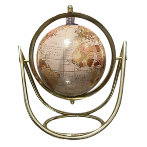 Decoración de globo terráqueo de bronce antiguo Metal fuerte con acabado Vintage para decoración de geografía temática histórica o Global - Product Image 5
