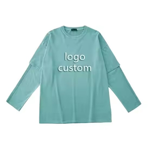 Sudaderas de manga larga para hombre con etiqueta personalizada OEM con diseño de cremallera transpirable de cuello redondo de doble capa crea tu propio estilo - Product Image 3