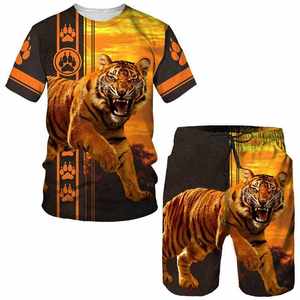 Ensemble 2 pièces unisexe style streetwear pour homme grande taille, confortable et respirant, en maille imprimée sérigraphiée 180 g/m², T-shirt et short d'été 100 % coton - Product Image 4