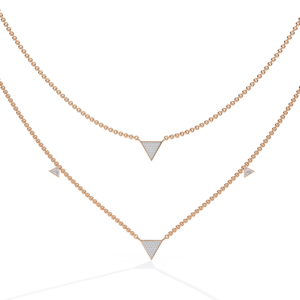 Colliers en couches de diamants Triangle en or 14 carats Nouveau cadeau d'amant pour petite amie et femme - Product Image 1
